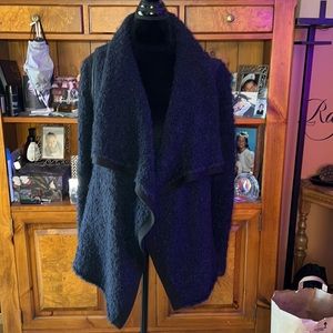 Banana Republic Navy Shaggy Wool Blend cardigan / Jacket
